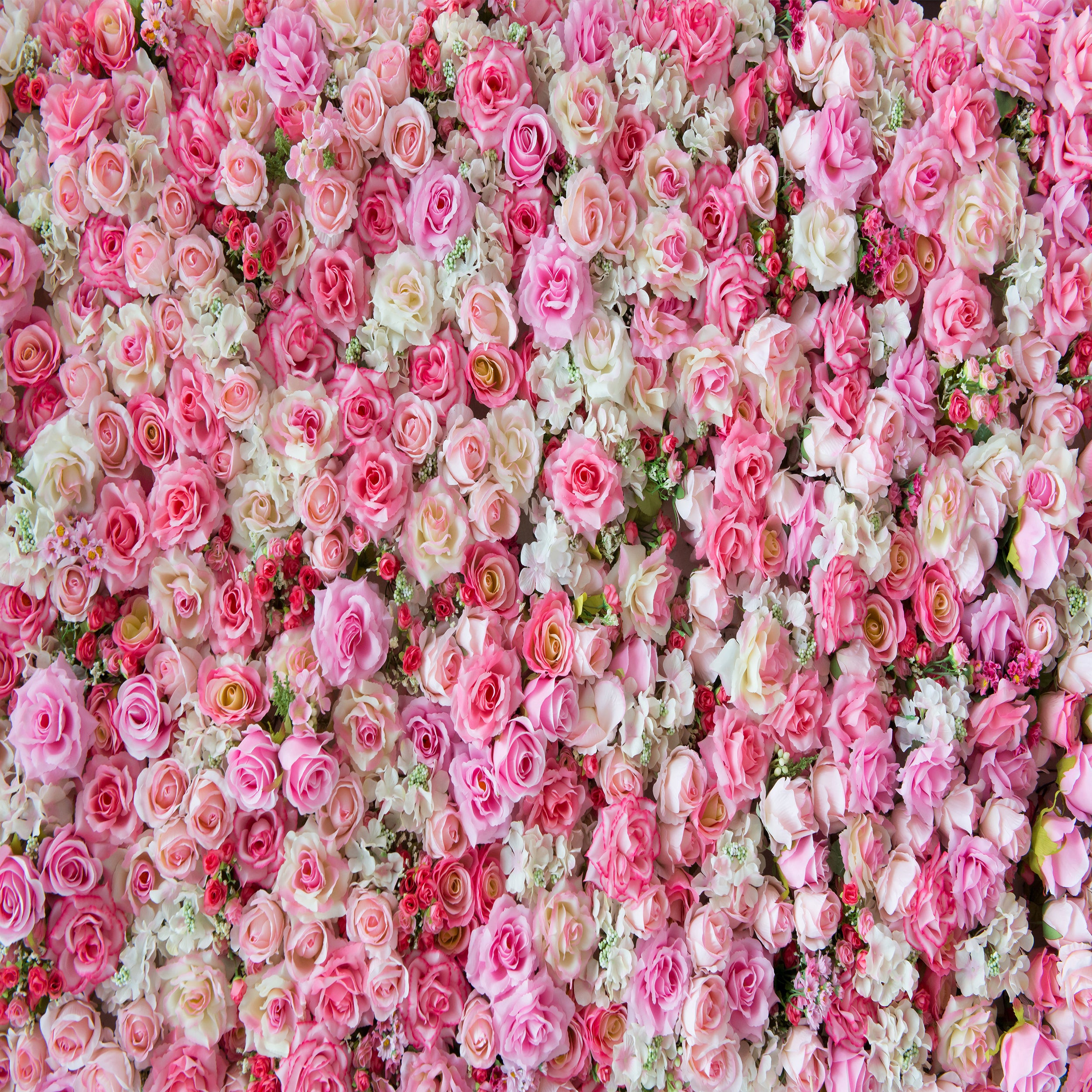 Fox Rolled Pink Flowers Wall Vinyl Wedding Backdrop - Foxbackdrop