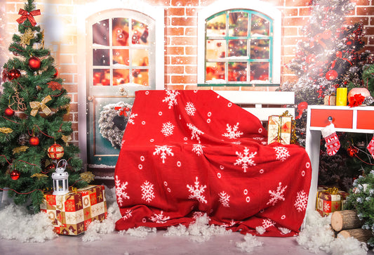 Fox Christmas Festival Children Vinyl Photos Backdrop - Foxbackdrop