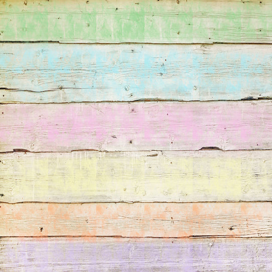 Fox Colorful Wood Newborn Vinyl Baby Photos Backdrop - Foxbackdrop