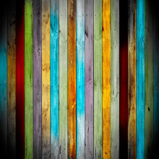 Fox Colorful Retro Wood Vinyl Photos Studio Backdrop - Foxbackdrop