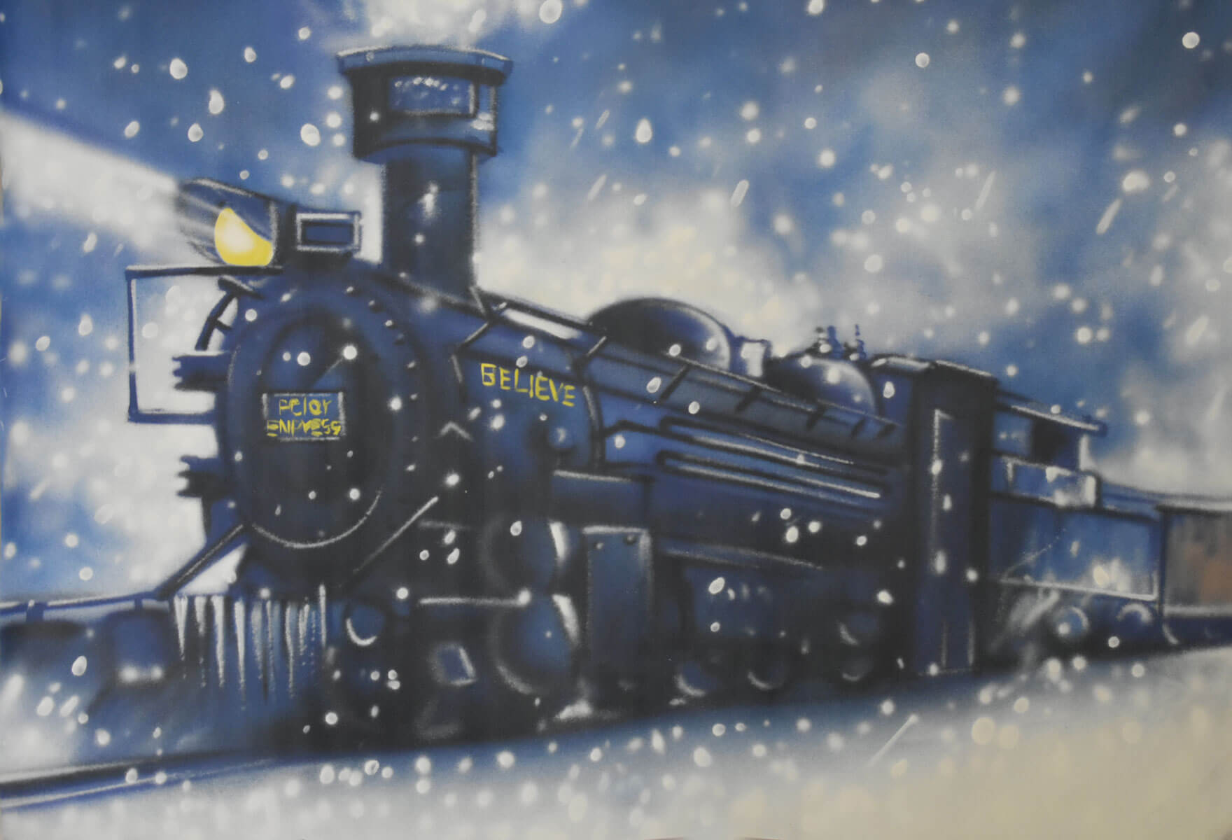 Fox Steam Train Rolled Vinyl Backdrops for Children - Foxbackdrop