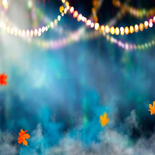 Fox Lights Leaves Vinyl Photography Backdrop - Foxbackdrop