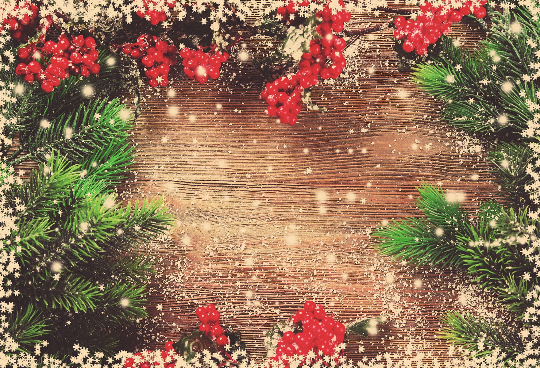 Fox Christmas Party Vinyl Photography Backdrop - Foxbackdrop