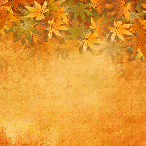 Fox Autumn Yellow Leaves Vinyl Photos Backdrop - Foxbackdrop