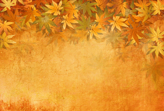 Fox Autumn Yellow Leaves Vinyl Photos Backdrop - Foxbackdrop
