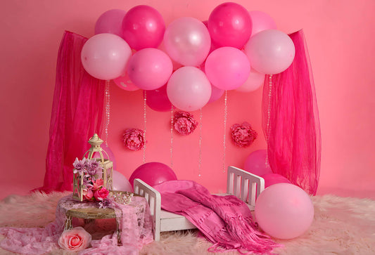 Fox Pink Children Birthday Vinyl Backdrop Design by Neiva - Foxbackdrop