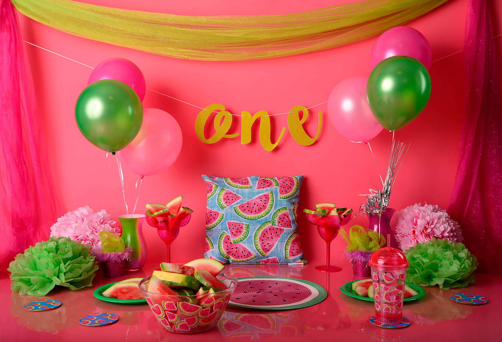 Fox Pink Balloons Children Birthday Vinyl Backdrop Design By Neiva - Foxbackdrop