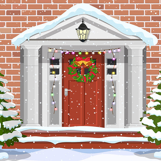 Fox Cartoon Christams Children Vinyl Photos Backdrop - Foxbackdrop