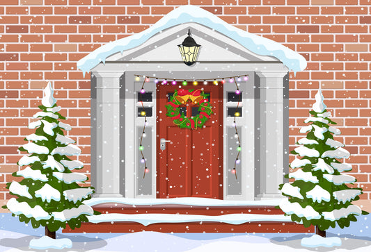 Fox Cartoon Christams Children Vinyl Photos Backdrop - Foxbackdrop