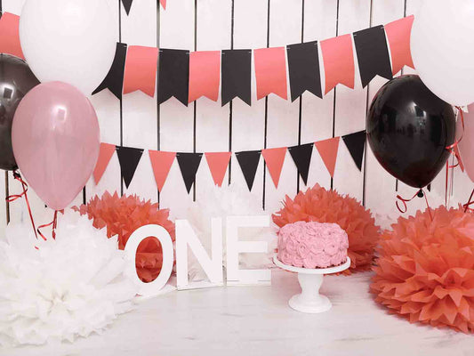 Fox Rolled Cake Smash Children Birthday Vinyl Backdrop - Foxbackdrop