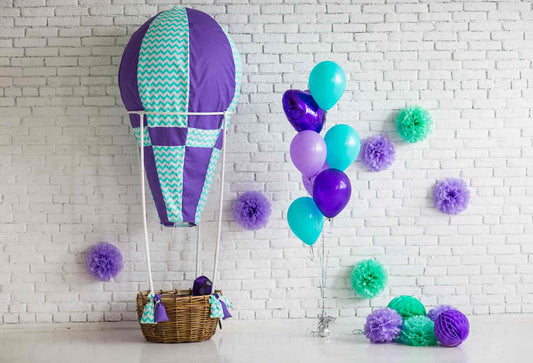 Fox Rolled Boy Birthday Balloons Vinyl Photos Backdrop - Foxbackdrop