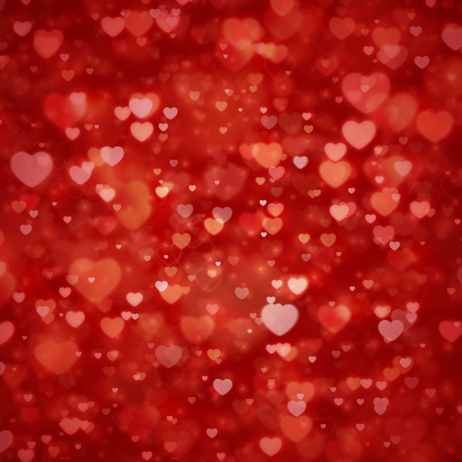Fox Rolled Red Heart Valentine's Day Vinyl Backdrops - Foxbackdrop