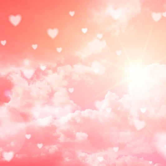 Fox Rolled Pink Sky Shine Vinyl Valentine Backdrop - Foxbackdrop