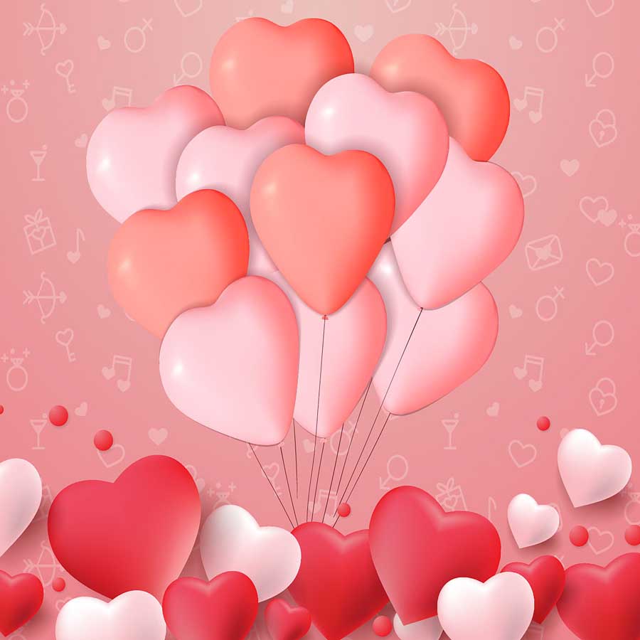 Fox Rolled Vinyl Pink Heart Valentine's Day Photo Backdrop - Foxbackdrop