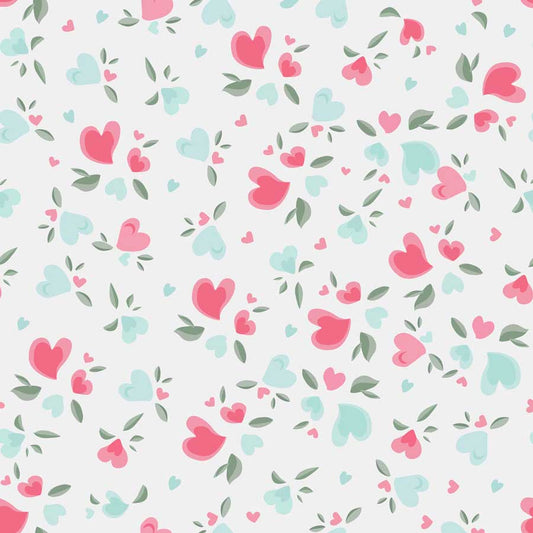 Fox Rolled Flowers Love Vinyl Valentine's Day Backdrop - Foxbackdrop