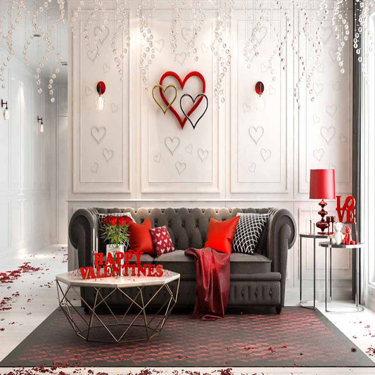 Fox Rolled Vinyl Indoor Sofa Valentine's Day Photo Backdrop - Foxbackdrop