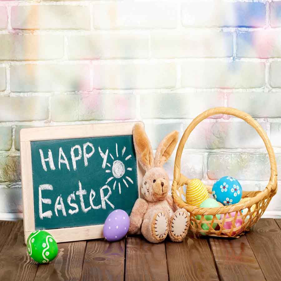 Fox Rolled Easter Rabbit Vinyl Photo Backdrops - Foxbackdrop