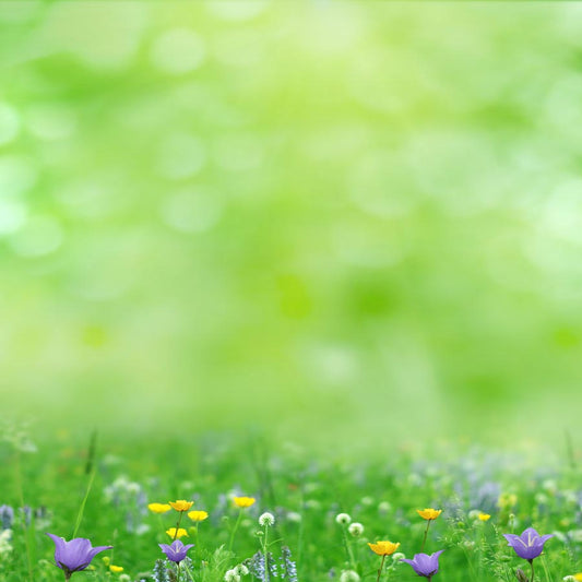 Fox Rolled Green Grassland Vinyl Spring Photography Backdrop - Foxbackdrop