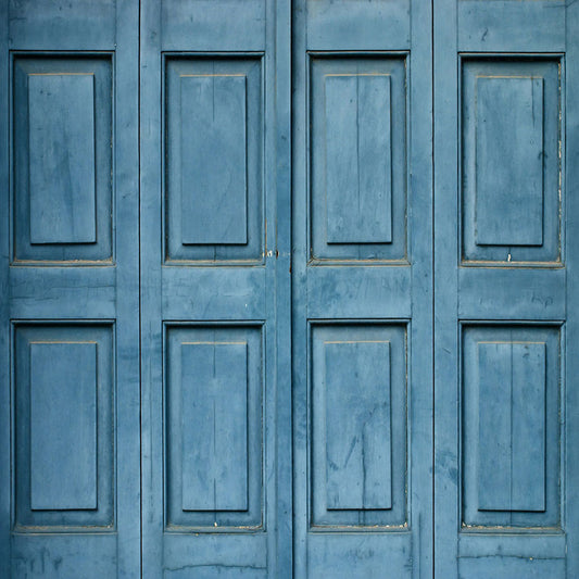 Fox Rolled Blue Door Retro Vinyl Photography Backdrop - Foxbackdrop