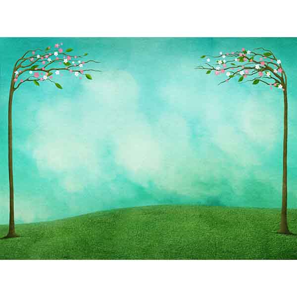Fox Rolled Spring Grassland Vinyl Photography Backdrop - Foxbackdrop