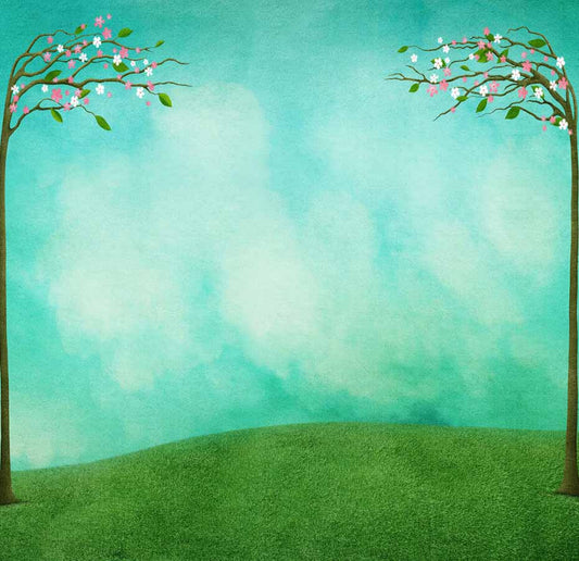 Fox Rolled Spring Grassland Vinyl Photography Backdrop - Foxbackdrop