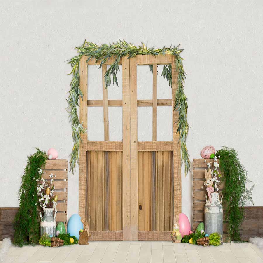 Fox Rolled Easter Door Egg Vinyl Photo Backdrop - Foxbackdrop