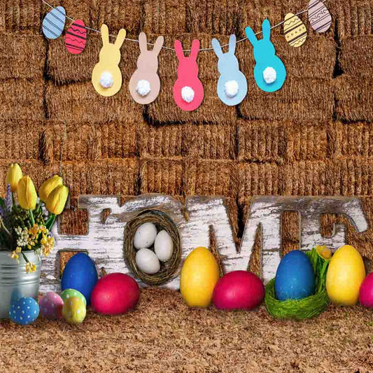 Fox Rolled Happy Easter Egg Vinyl Photo Backdrop - Foxbackdrop