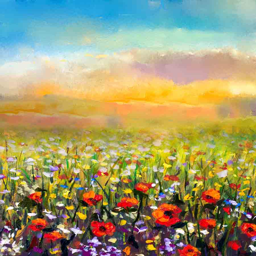 Fox Rolled Colorful Flowers Vinyl Photo Backdrop - Foxbackdrop