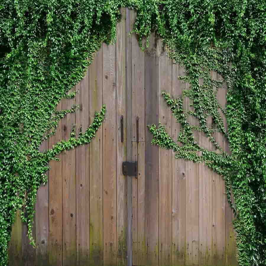 Fox Rolled Vinyl Spring Green Leaves Wood Wall Backdrop - Foxbackdrop