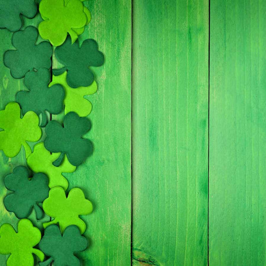 Fox Rolled St. Patrick's Day Green Wood Vinyl Backdrop - Foxbackdrop