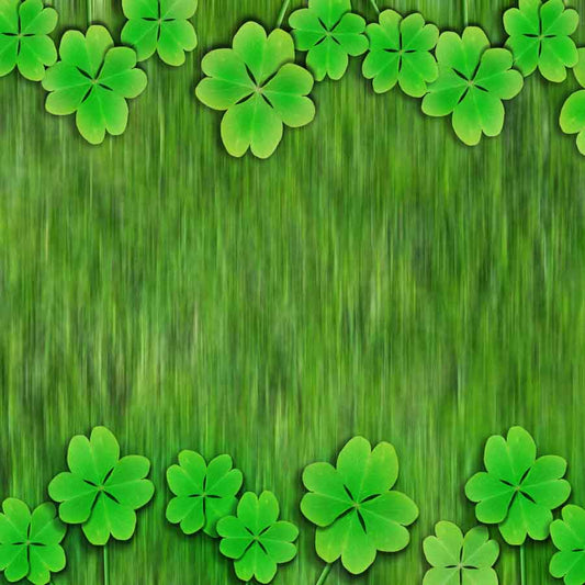 Fox Rolled St. Patrick's Day Green Clover Vinyl Backdrop - Foxbackdrop