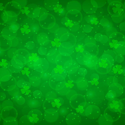 Fox Rolled Vinyl St. Patrick's Day Green Leaves Backdrop - Foxbackdrop