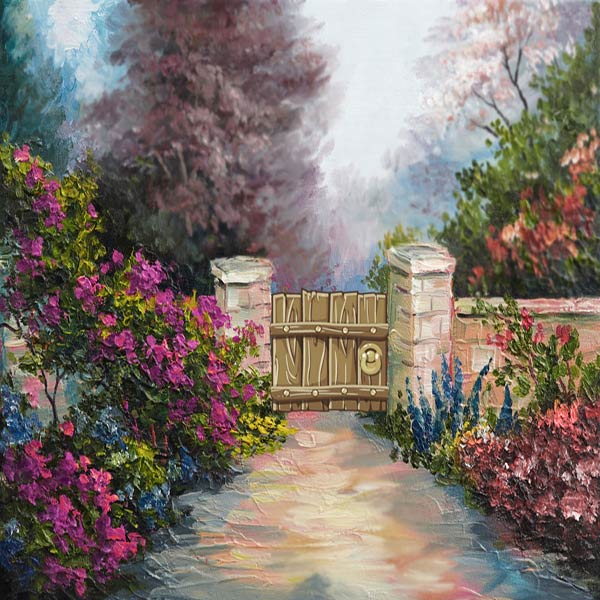 Fox Rolled Colorful Flowers Yard Fences Spring Vinyl Backdrop - Foxbackdrop
