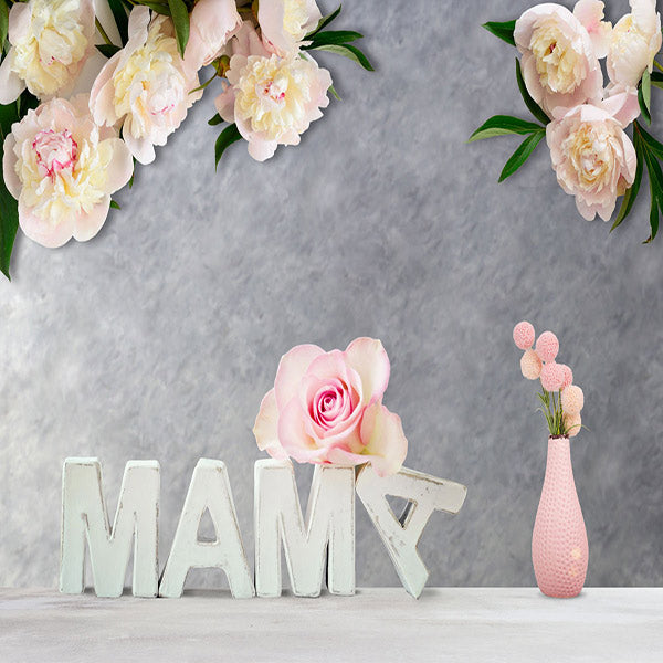 Fox Rolled Pink Flowers Mother's Day Vinyl Backdrop - Foxbackdrop