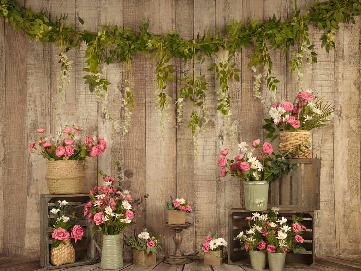 Fox Rolled Vinyl Spring Leaves Flowers Photo Backdrop Designed by Jia Chan - Foxbackdrop