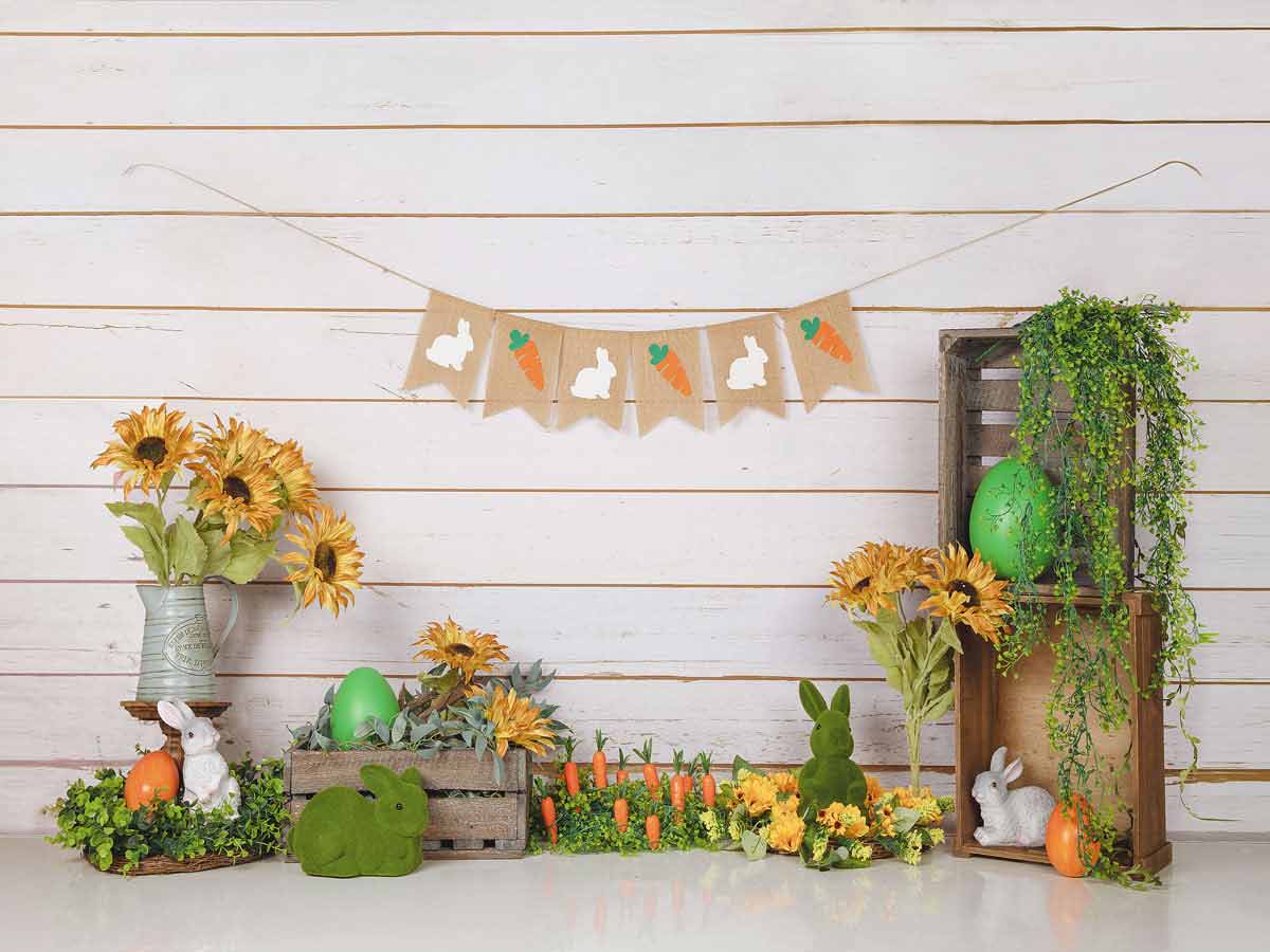 Fox Rolled Easter Rabbit Vinyl Photographic Backdrop Designed by Jia Chan - Foxbackdrop