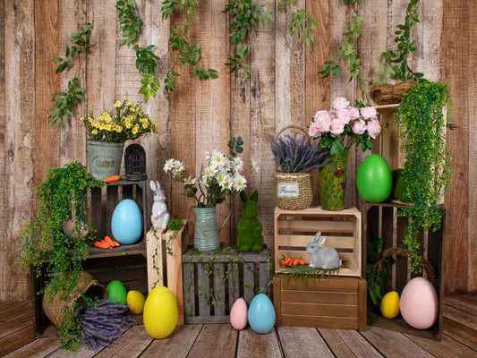 Fox Vinyl Rolled Easter Spring Photo Backdrop Designed by Jia Chan - Foxbackdrop