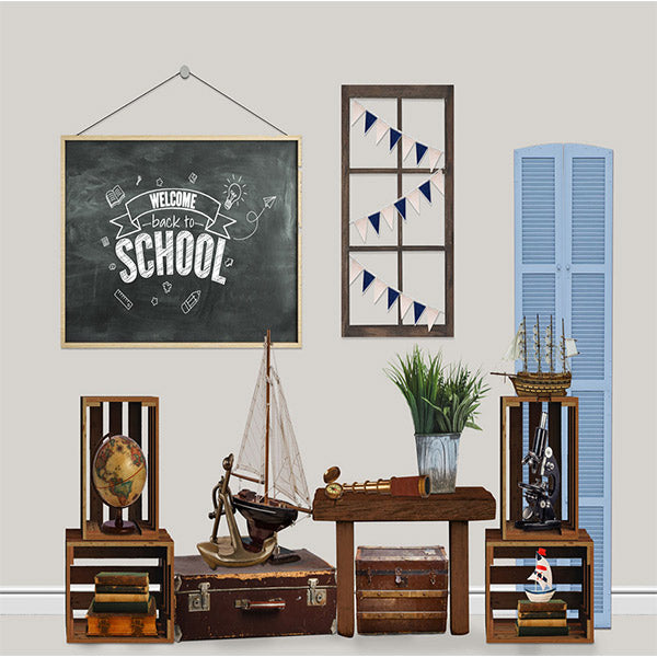 Fox Rolled Vinyl Back to School Children Student Backdrop - Foxbackdrop