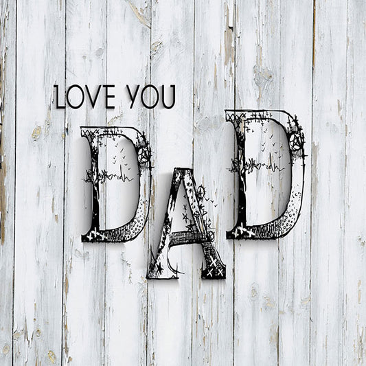 Fox Rolled Vinyl Happy Father's Day White Wood Backdrop - Foxbackdrop