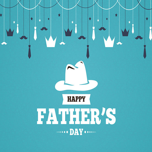 Fox Rolled Vinyl Beard Tie Hats Happy Father's Day Backdrop - Foxbackdrop