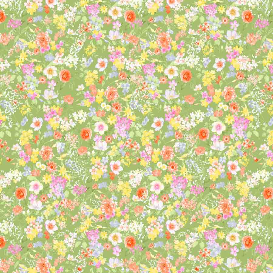 Fox Rolled Little Yellow Pink Flowers Vinyl Floral Backdrop - Foxbackdrop
