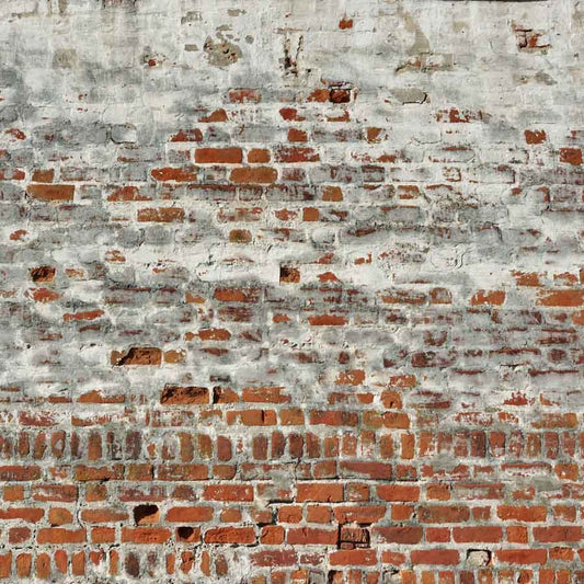 Fox Rolled Red Brick Wall with Cement Vinyl Backdrop - Foxbackdrop