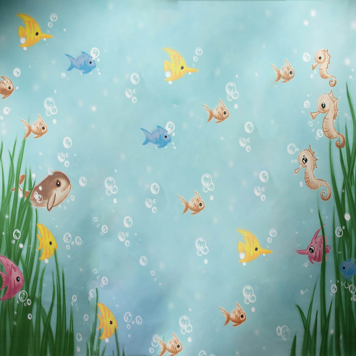 Fox Rolled Under the Sea Vinyl Children Backdrop - Foxbackdrop