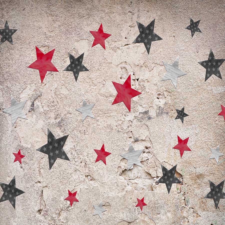 Fox Rolled Stars on Wall Vinyl Kids Backdrop - Foxbackdrop