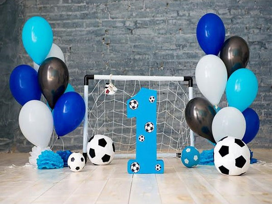 Fox Blue Balloons Boy Birthday Cake Smash Vinyl Backdrop