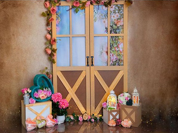 Fox Girl Spring Vinyl/Fabric Backdrop for Photography Designed by Maria Gabriela