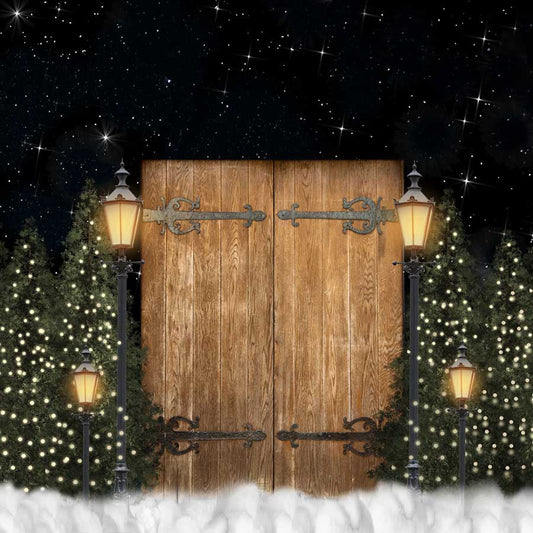 Fox Dreamy Christmas Backdrop with Lights Trees - Foxbackdrop