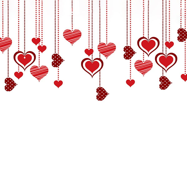 Fox Rolled Red Heart Valentine's Day White Backdrop - Foxbackdrop