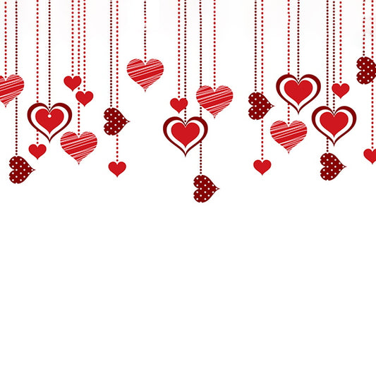Fox Rolled Red Heart Valentine's Day White Backdrop - Foxbackdrop