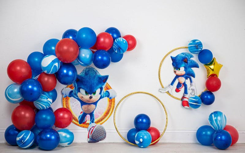 Fox Rolled Blue Boy Birthday Party Sonic Vinyl Backdrop Designed By Blanca Perez - Foxbackdrop